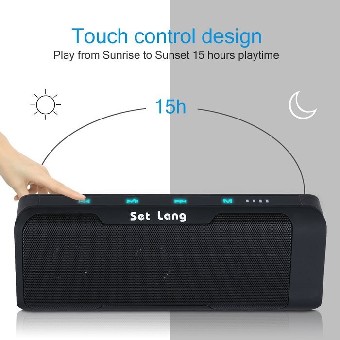 Touch Control Portable Wireless 2&times;3W Loud Bluetooth Speaker & 4000mah Power Bank Charger,15-Hour Playtime,FM radio... N3