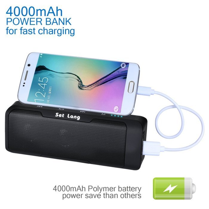 Touch Control Portable Wireless 2&times;3W Loud Bluetooth Speaker & 4000mah Power Bank Charger,15-Hour Playtime,FM radio... N4
