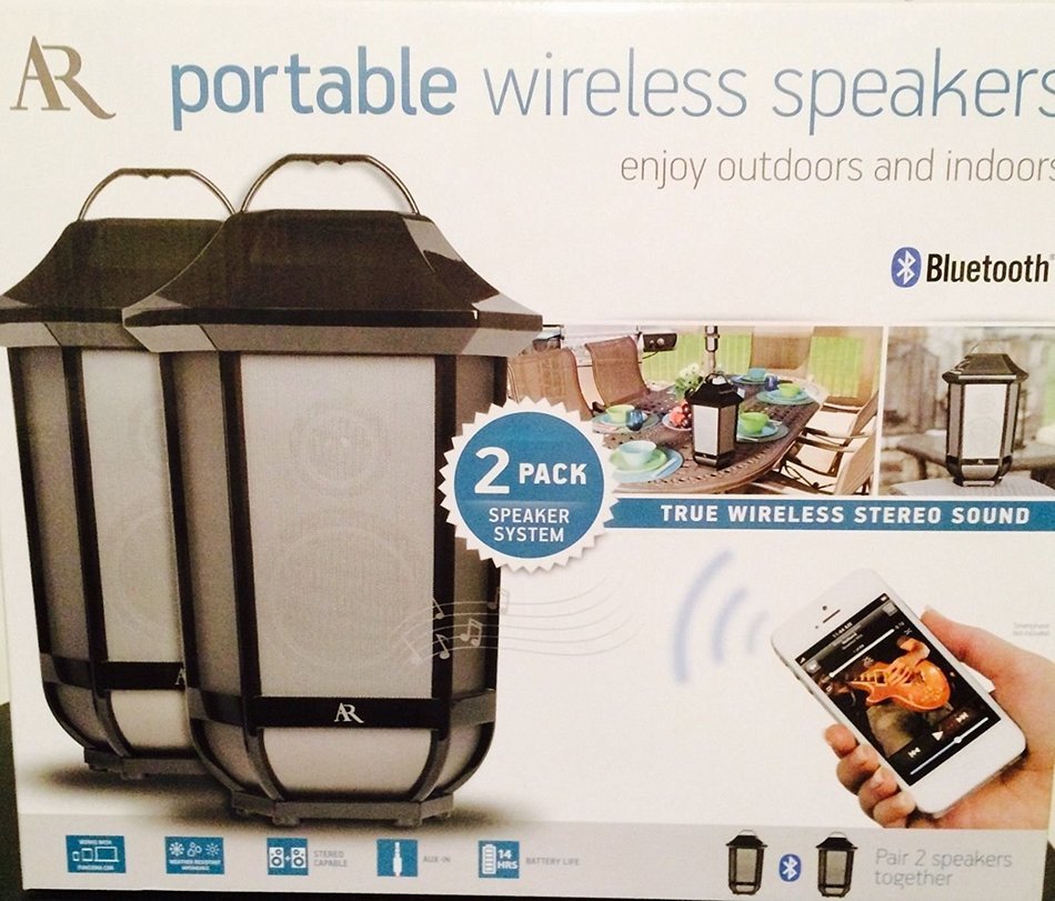 2 pk Acoustic Research Portable Wireless Bluetooth Speakers Premier Series