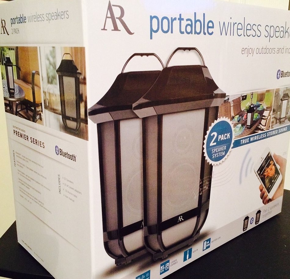 2 pk Acoustic Research Portable Wireless Bluetooth Speakers Premier Series N3