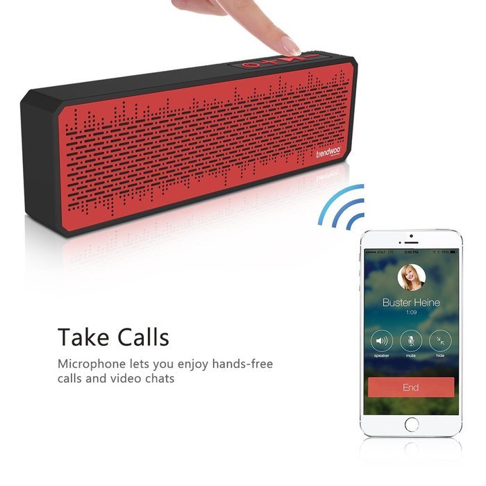 Trendwoo Pocket Portable Bluetooth Wireless Speakers Waterproof Speaker with Super Bass Sound Built-in Mic for... N3