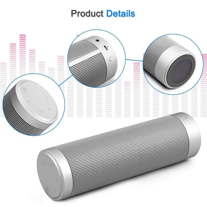 D.M.LIFE Portable Wireless Bluetooth Speaker with 6 Pulse Colorful LED Light Modes Black N3
