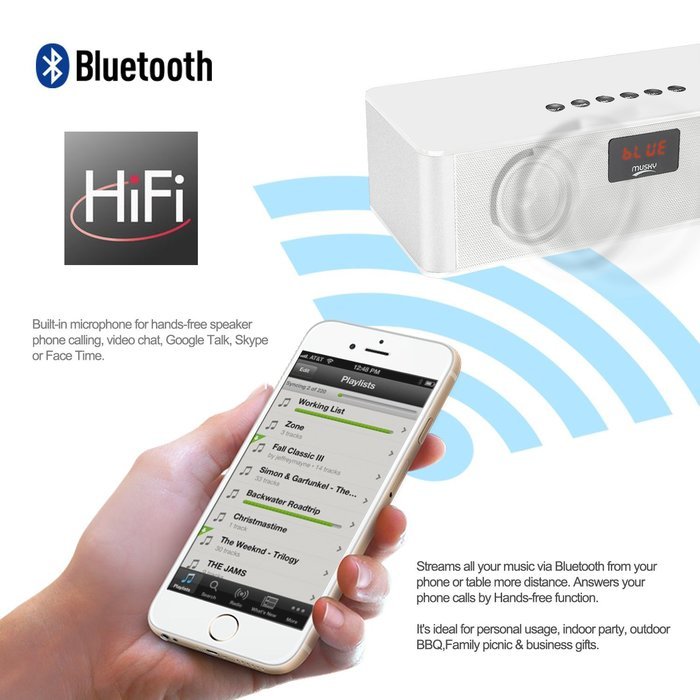 Bluetooth V4.0 HIFI Speaker, Costech Portable Stereo FM Radio, Handsfree, Support USB HOST & Micro SD card Pairs... N11