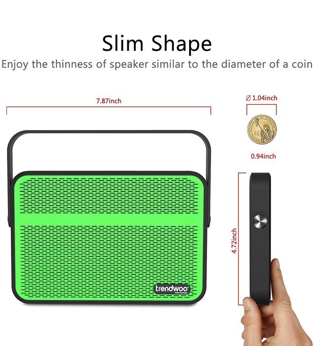 Bluetooth Speakers, Trendwoo 10W Powerful Portable Wireless Stereo Speaker Waterproof with Carrying Handle ( Dual... N17