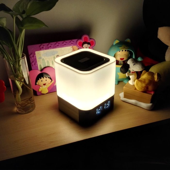 GoldMice 4 in 1 Portable Wireless Bluetooth 4.0 Speaker with Dimmable Touch Sensor LED Lamp light, Alarm Clock... N5