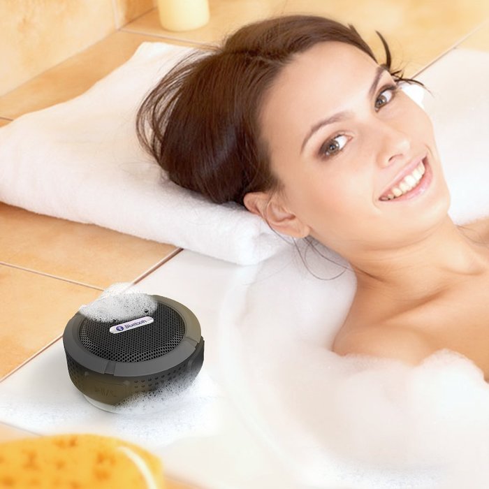 TOP PLUS&reg; HD Water Resistant Bluetooth 3.0 Shower Speaker, Handsfree Portable Speakerphone with Built-in Mic,... N14