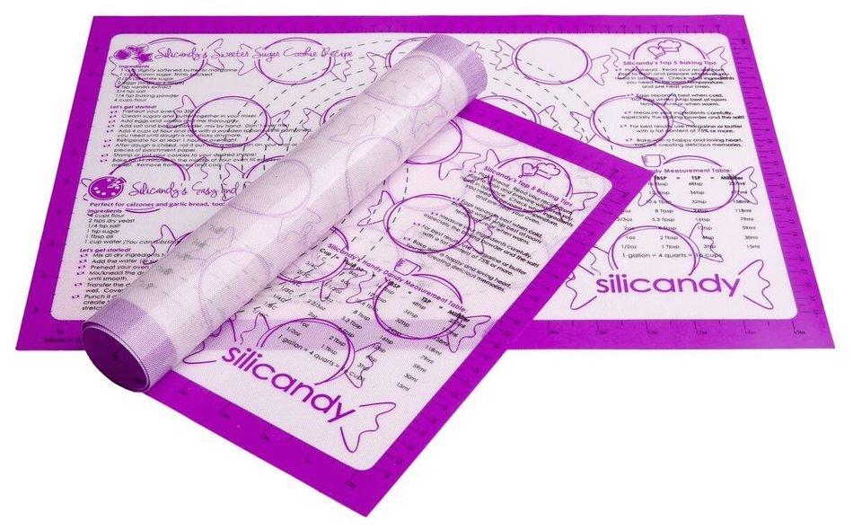 CLEARANCE NonStick Silicone Baking Mats - 2 pc Set - Silicandy Rectangular Mats with Fiberglass are Great for...