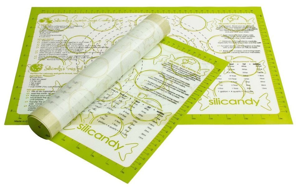 CLEARANCE NonStick Silicone Baking Mats - 2 pc Set - Silicandy Rectangular Mats with Fiberglass are Great for... N8
