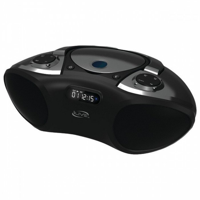 iLive Wireless Bluetooth Boombox with CD Player & FM Radio, Features Built-in Bluetooth Stereo Speakers, Digital...