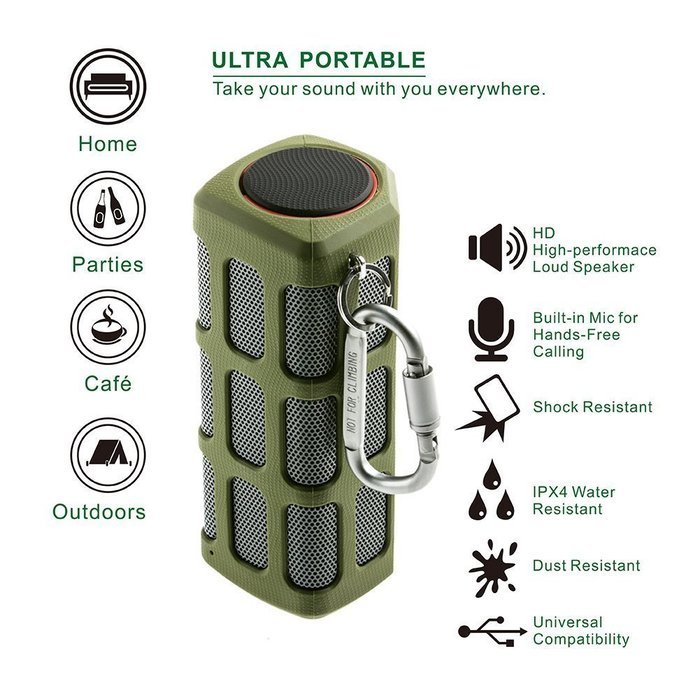 Hapyia Portable Wireless Bluetooth Speaker, Pair 2 speakers for 3D Stereo Surround Sound [New Release] - One Speaker... N3