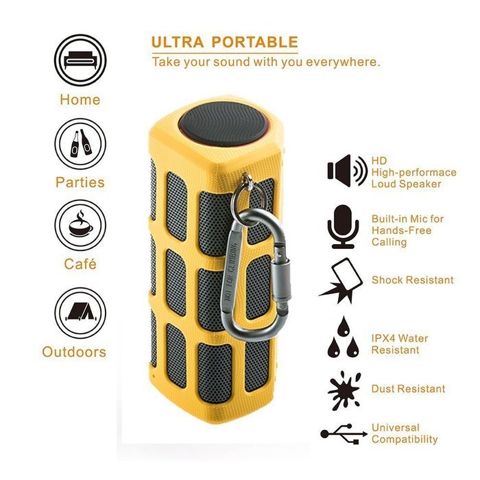 Hapyia Portable Wireless Bluetooth Speaker, Pair 2 speakers for 3D Stereo Surround Sound [New Release] - One Speaker... N10