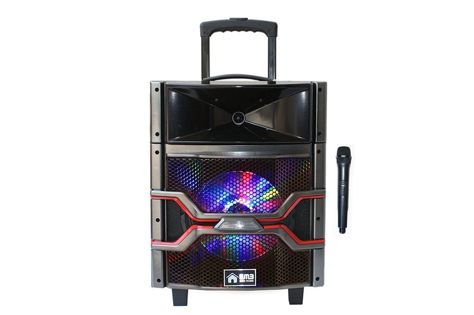 EMB PKL101PRO 1000W 10" Woofer w/ Colorful LED Lights - 7 Hours Battery - Rechargeable Trolley Portable Speaker...
