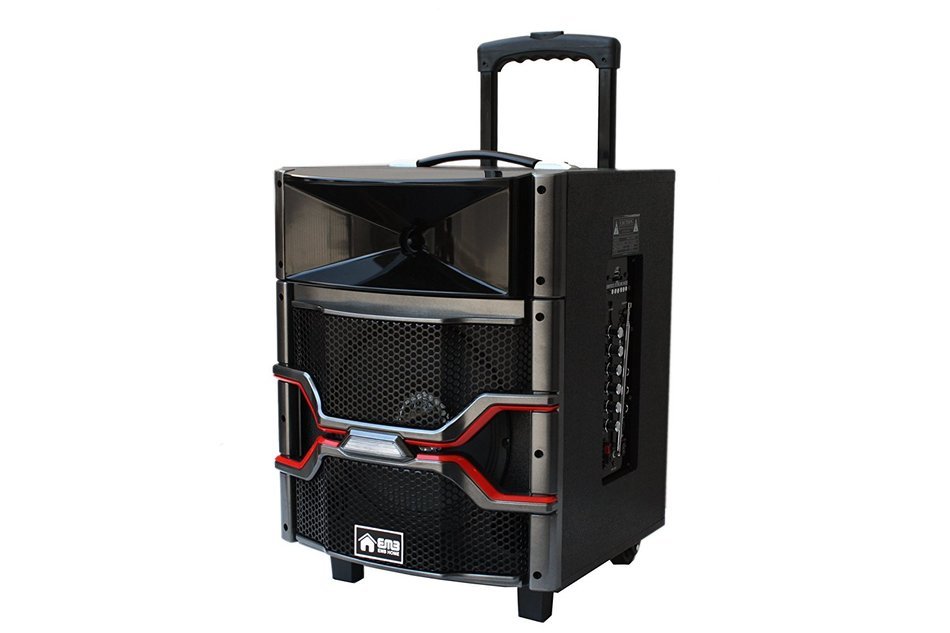 EMB PKL101PRO 1000W 10" Woofer w/ Colorful LED Lights - 7 Hours Battery - Rechargeable Trolley Portable Speaker... N3