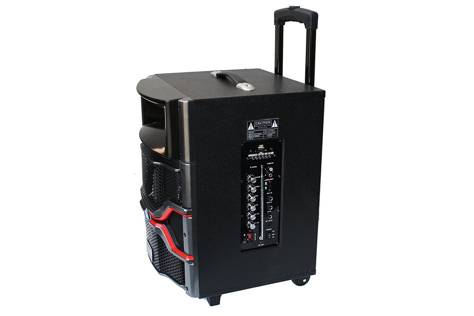 EMB PKL101PRO 1000W 10" Woofer w/ Colorful LED Lights - 7 Hours Battery - Rechargeable Trolley Portable Speaker... N5
