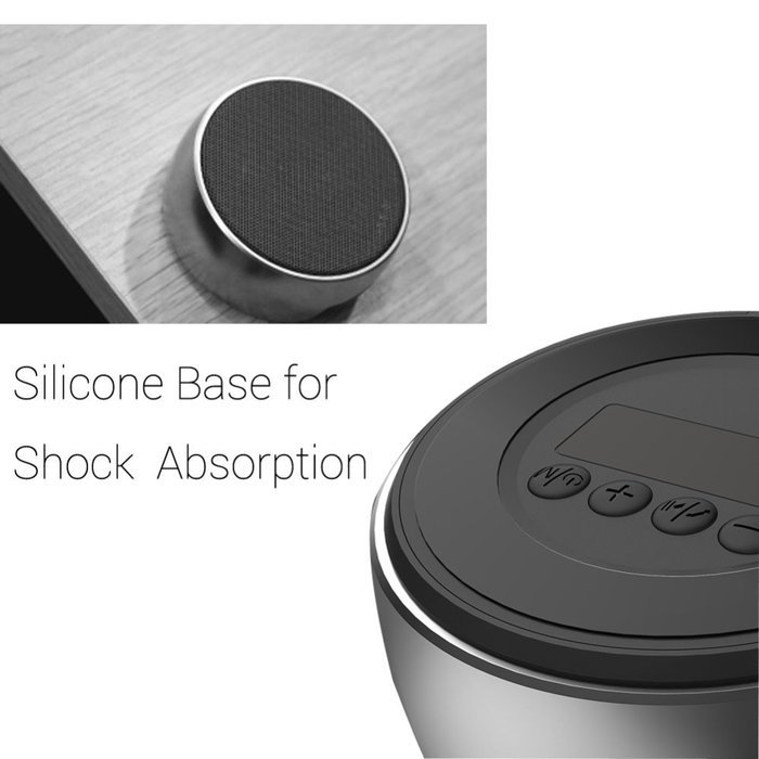 Smileto Mini Round Portable Wireless Bluetooth Music speaker for Outdoor Sport with Metal Bass Hatch, Clear Amazing... N5