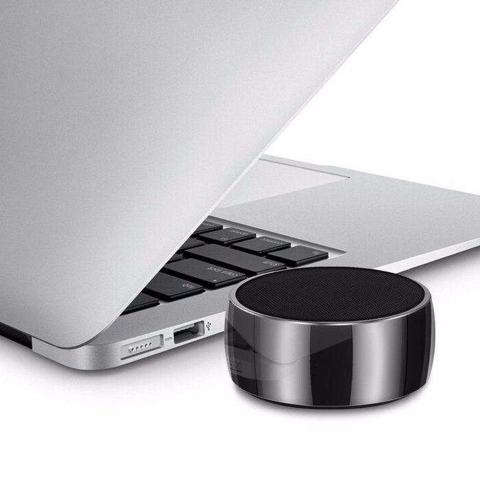 Smileto Mini Round Portable Wireless Bluetooth Music speaker for Outdoor Sport with Metal Bass Hatch, Clear Amazing... N7