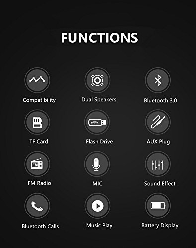 Sansui T18 Wireless Bluetooth Speaker 1200mAh Subwoofer Portable Hands Free Speaker Dual Unit TF Card U Disk (... N2