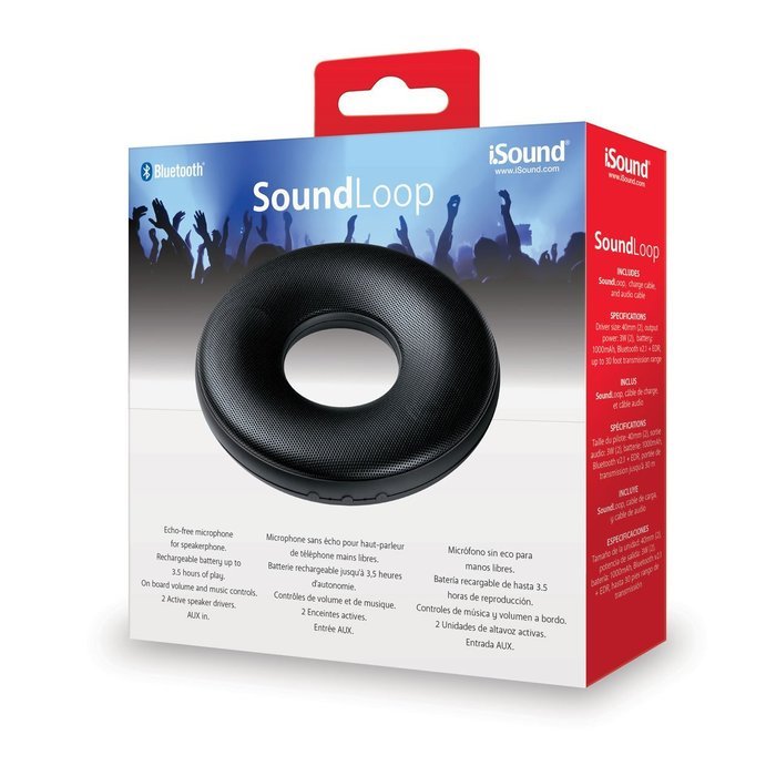 iSound SoundLoop Rechargeable Wireless Bluetooth Speaker & Speakerphone, Black N3