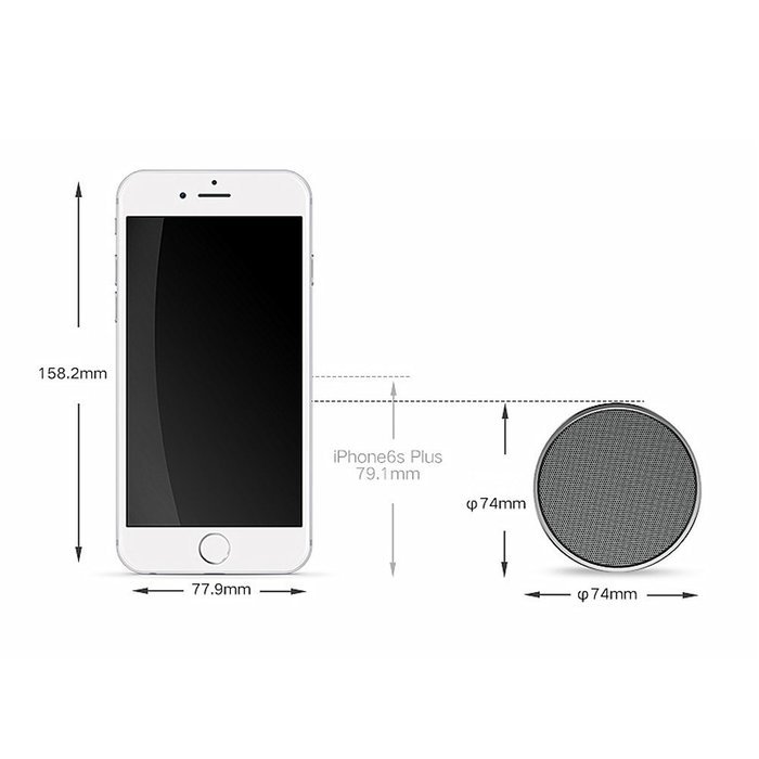Smileto Mini Round Portable Wireless Bluetooth Music speaker for Outdoor Sport with Metal Bass Hatch, Clear Amazing... N11