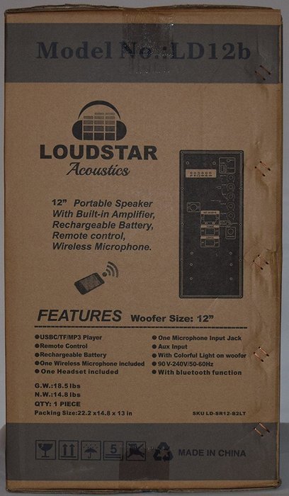Portable Speaker 12" 1300W PA System, 2 Wireless Microphones, Bluetooth, Rechargeable, LED N8
