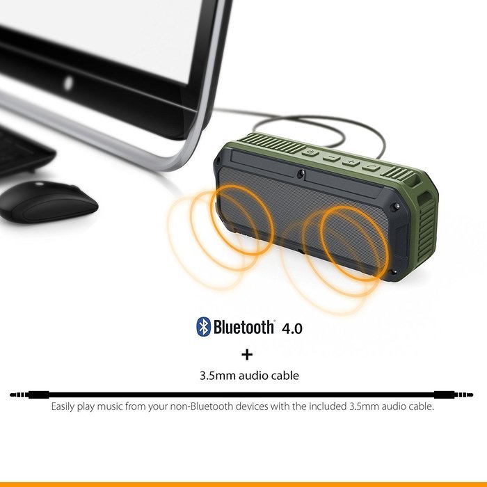 AUKEY Bluetooth Speaker, Outdoor Wireless Speaker with 16 Hours Playtime, Water and Shock Resistant, Dedicated... N2