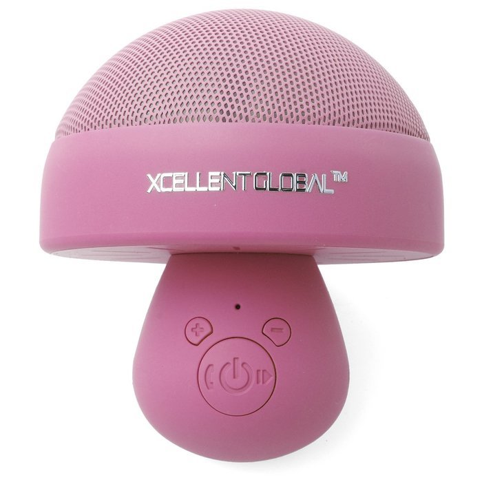 Xcellent Global Pink Bluetooth Speaker Wireless Mushroom with Built-in Mic + LED Romantic Night Light Hands Free...