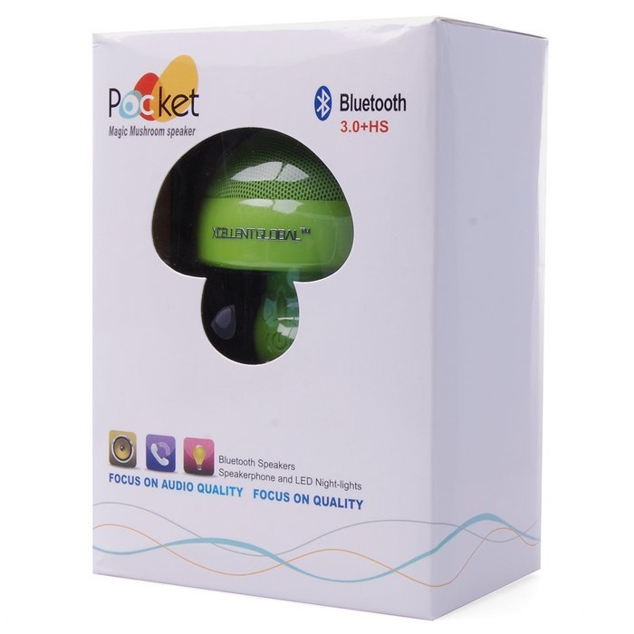 Xcellent Global Pink Bluetooth Speaker Wireless Mushroom with Built-in Mic + LED Romantic Night Light Hands Free... N12