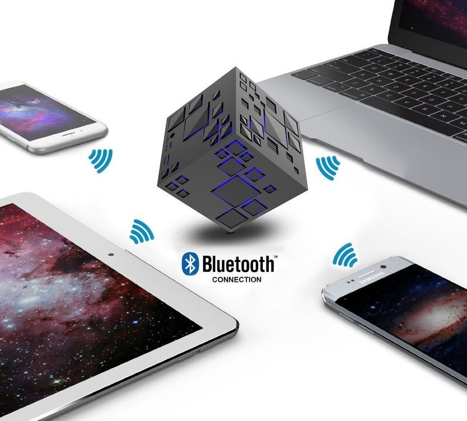 Dlisten Portable Bluetooth Speaker,Allspark Cube Wireless Stereo Led Light Speaker,Support TF Card FM Radio,For... N4