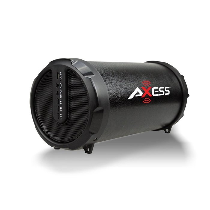 AXESS SPBT1029-BK Indoor/Outdoor Hi-Fi Bluetooth 2.1 Speaker with 3" Subwoofer & 2" Horn, Black