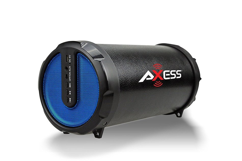 AXESS SPBT1029-BK Indoor/Outdoor Hi-Fi Bluetooth 2.1 Speaker with 3" Subwoofer & 2" Horn, Black N4