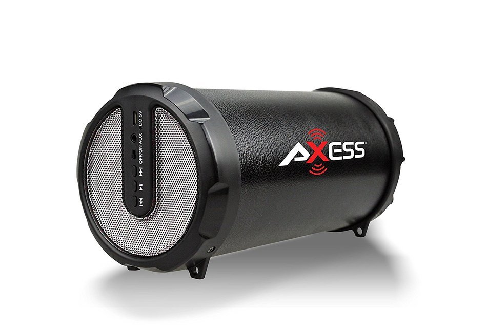 AXESS SPBT1029-BK Indoor/Outdoor Hi-Fi Bluetooth 2.1 Speaker with 3" Subwoofer & 2" Horn, Black N5