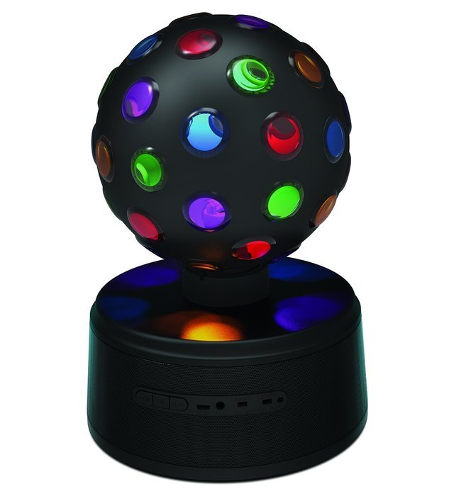 Sharper Image SBT651BK Universal Rechargeable Bluetooth Disco Ball Speaker with LED Color Changing Lights - Black