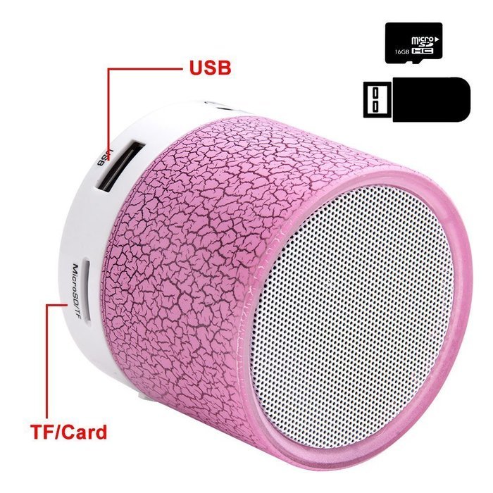 bravolotus Portable LED Light Stereo Wireless Bluetooth Loud Speaker with USB FM SD/TF Functions N4