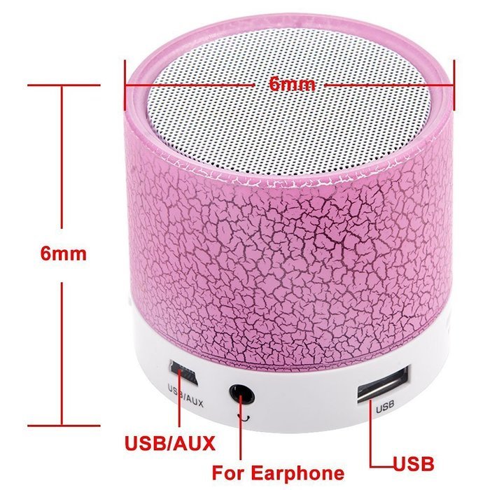 bravolotus Portable LED Light Stereo Wireless Bluetooth Loud Speaker with USB FM SD/TF Functions N6