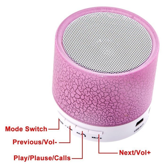 bravolotus Portable LED Light Stereo Wireless Bluetooth Loud Speaker with USB FM SD/TF Functions N7