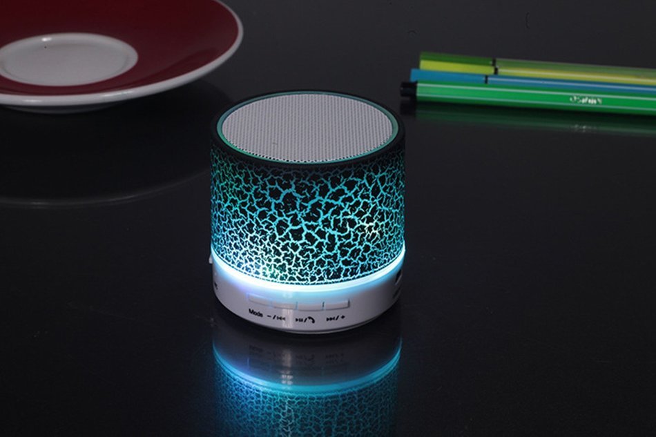 bravolotus Portable LED Light Stereo Wireless Bluetooth Loud Speaker with USB FM SD/TF Functions N15