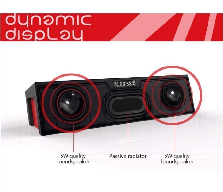 Eachine BAR Portable Bluetooth Wireless Speaker 15 Hours Play, Built in 2200mAh Battery Alarm Clock FM Radio Microphone... N15