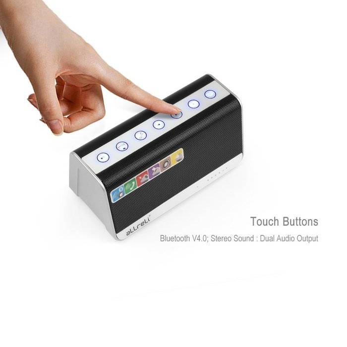 aLLreLi Ultra-Portable Bluetooth 4.0 Speaker w/ Touchpad, 2600mAh External Battery (13 Hour Playtime), Aux, Micro... N4