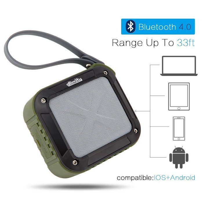 allimity Portable Bluetooth Speaker, Waterproof( IPX6), Shower, Outdoor, Kitchen With 12 Hours Play & 33FT Range... N7
