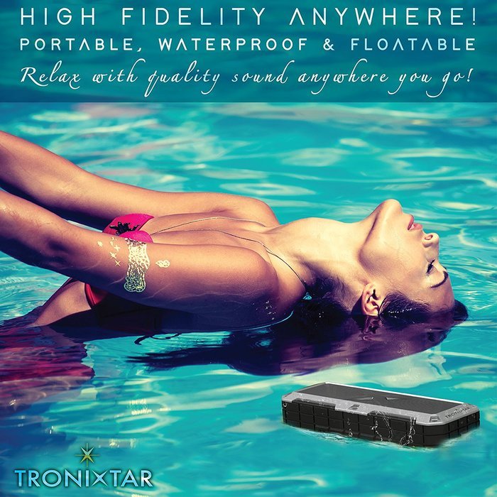Portable Waterproof Bluetooth Speakers IPX7, 20W. HD Bass Sound Wireless Stereo Speakers. 10+ Hours Music tnx... N4