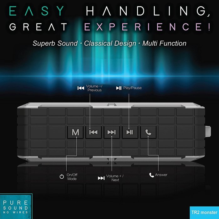 Portable Waterproof Bluetooth Speakers IPX7, 20W. HD Bass Sound Wireless Stereo Speakers. 10+ Hours Music tnx... N6