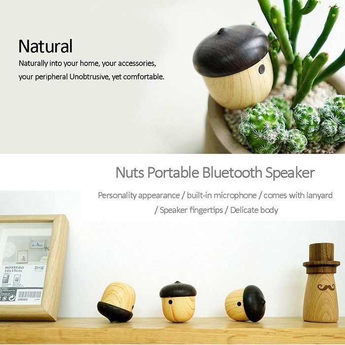 Bluetooth Speaker,JFA Portable Mini Speaker Cute Wooden Nut Shape Unique Design Outdoor Loudspeaker For Phone... N4