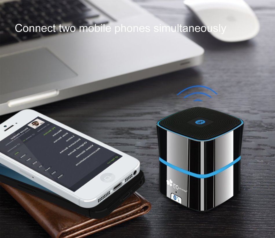 EC Technology Portable Bluetooth Speaker Super-Sized 5W Driver Rechargeable with Enhanced Bass,Built-in Microphone... N8