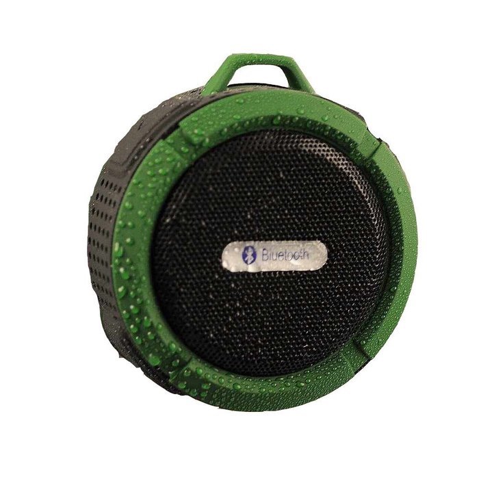 MDNA SHOWER Portable Water Resistant Wireless Bluetooth Shower Speaker with Suction Cup Microphone/Hands (Green)