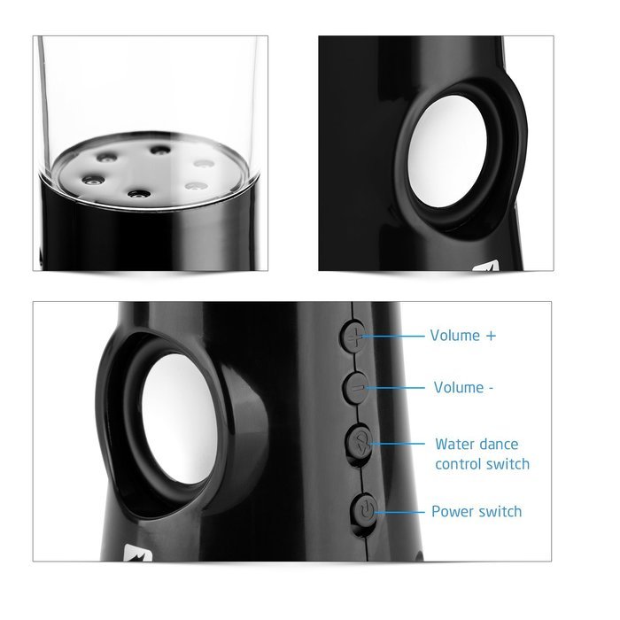 SoundSOUL Fountain Dancing Bluetooth Speakers, Black N5