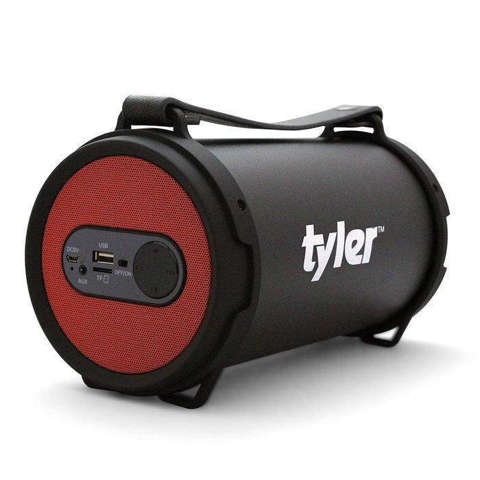 Tyler Portable Wireless Bluetooth Speaker TWS403-RD, Indoor/Outdoor 2.1 Hi-Fi Stereo Cylinder Loud Speaker, with...