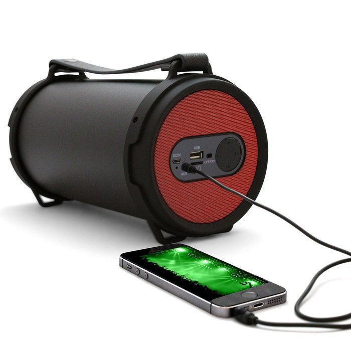 Tyler Portable Wireless Bluetooth Speaker TWS403-RD, Indoor/Outdoor 2.1 Hi-Fi Stereo Cylinder Loud Speaker, with... N4