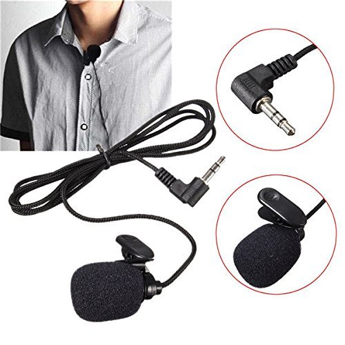 BephaMart 1.1m Mini 3.5mm External Tie Lapel Lavalier Clip Microphone Recording Lectures For PC Laptop