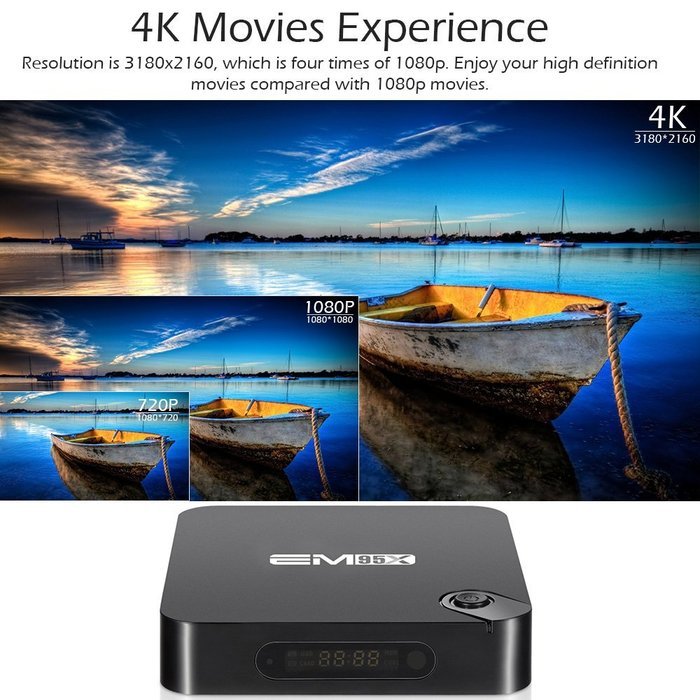 Docooler EM95X Android 6.0 TV Box Amlogic S905X Quad Core 64bit 2GB / 16GB KODI16.0 XBMC UHD 4K2K60fps HDMI Mini... N4