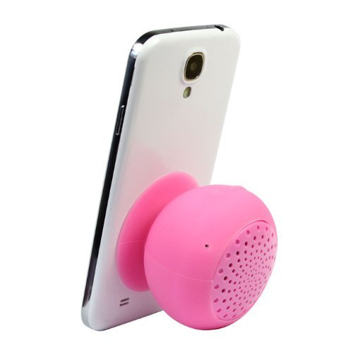 ZPS Hot Salemini Mushroom Bluetooth Speaker Wireless Hands Free Waterproof Silicone Suction (pink) by Generic N3